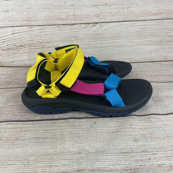 Teva Hurricane XLT2 Womens Sz 8 Hiking Sandals Black Blue Yellow Pink - Picture 4 of 9
